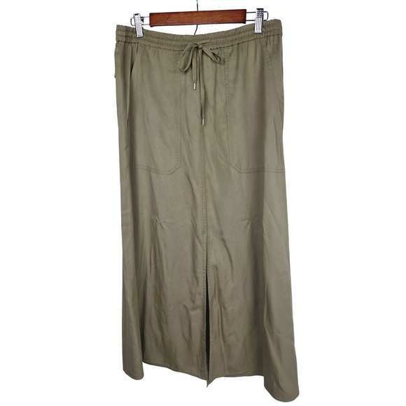 Lauren Ralph Lauren Dresses & Skirts - Lauren Ralph Lauren Maxi Skirt S Olive Green Lyocell Cargo Utility Split Earthy